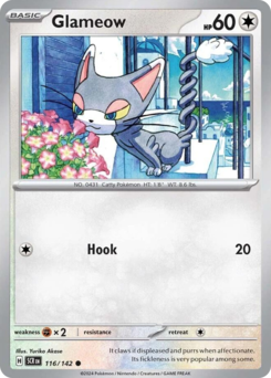 Glameow, Stellar Crown #116, Pokémon TCG card