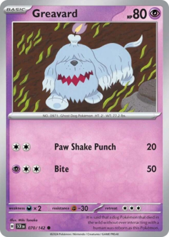 Greavard, Stellar Crown #70, Pokémon TCG card