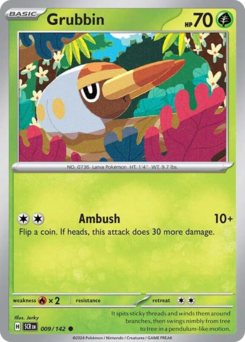Grubbin, Stellar Crown #9, Pokémon TCG card
