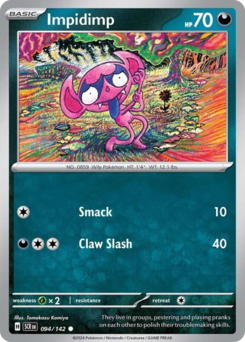Impidimp, Stellar Crown #94, Pokémon TCG card