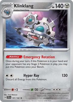 Klinklang, Stellar Crown #101, Pokémon TCG card