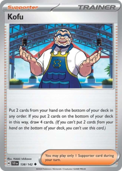 Kofu, Stellar Crown #138, Pokémon TCG card