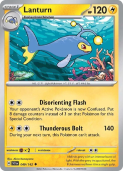 Lanturn, Stellar Crown #49, Pokémon TCG card