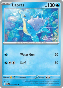 Lapras, Stellar Crown #31, Pokémon TCG card