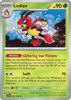 Ledian, Stellar Crown #3, Pokémon TCG card