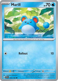 Marill, Stellar Crown #33, Pokémon TCG card