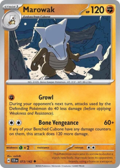 Marowak, Stellar Crown #73, Pokémon TCG card