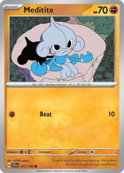 Meditite, Stellar Crown #77, Pokémon TCG card