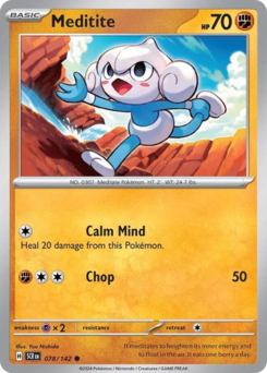 Meditite, Stellar Crown #78, Pokémon TCG card