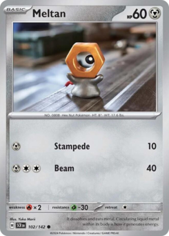 Meltan, Stellar Crown #102, Pokémon TCG card