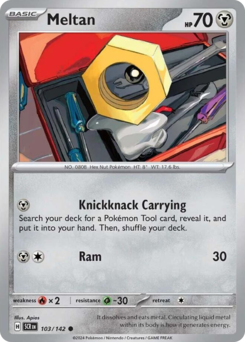 Meltan, Stellar Crown #103, Pokémon TCG card