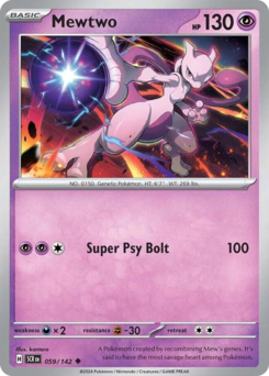 Mewtwo, Stellar Crown #59, Pokémon TCG card