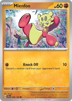 Mienfoo, Stellar Crown #83, Pokémon TCG card