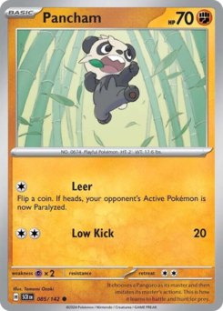 Pancham, Stellar Crown #85, Pokémon TCG card