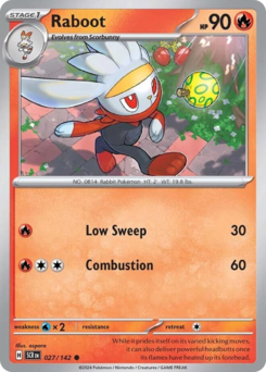 Raboot, Stellar Crown #27, Pokémon TCG card