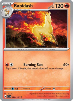 Rapidash, Stellar Crown #20, Pokémon TCG card