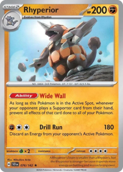 Rhyperior, Stellar Crown #76, Pokémon TCG card