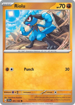 Riolu, Stellar Crown #81, Pokémon TCG card
