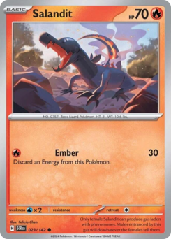 Salandit, Stellar Crown #23, Pokémon TCG card