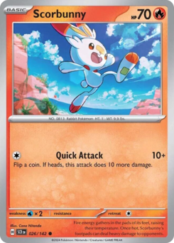 Scorbunny, Stellar Crown #26, Pokémon TCG card