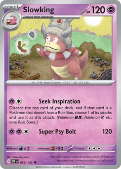 Slowking, Stellar Crown #58, Pokémon TCG card