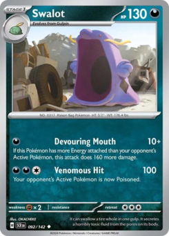 Swalot, Stellar Crown #92, Pokémon TCG card