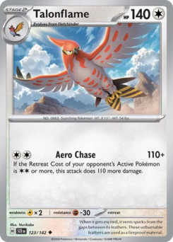 Talonflame, Stellar Crown #123, Pokémon TCG card