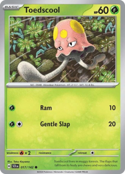 Toedscool, Stellar Crown #17, Pokémon TCG card