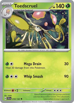 Toedscruel, Stellar Crown #18, Pokémon TCG card