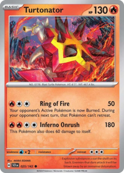 Turtonator, Stellar Crown #25, Pokémon TCG card