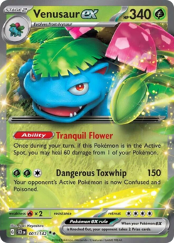 Venusaur ex, Stellar Crown #1, Pokémon TCG card