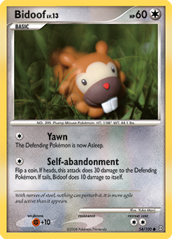 Bidoof, Stormfront #54, Pokémon TCG card