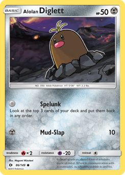 Alolan Diglett, Sun & Moon #86, Pokémon TCG card