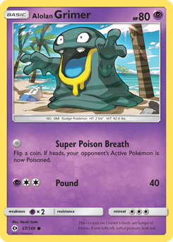 Alolan Grimer, Sun & Moon #57, Pokémon TCG card