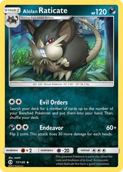 Alolan Raticate, Sun & Moon #77, Pokémon TCG card