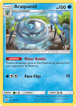 Araquanid, Sun & Moon #46, Pokémon TCG card