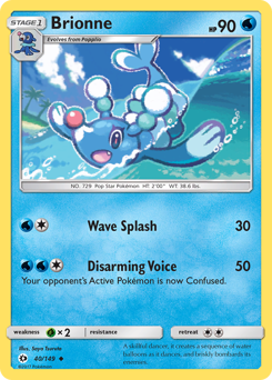 Brionne, Sun & Moon #40, Pokémon TCG card