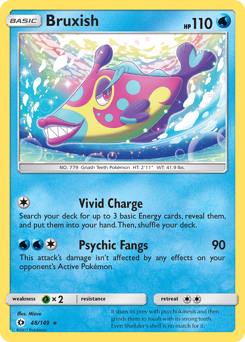 Bruxish, Sun & Moon #48, Pokémon TCG card