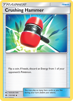 Crushing Hammer, Sun & Moon #115, Pokémon TCG card