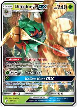 Decidueye-GX, Sun & Moon #12, Pokémon TCG card