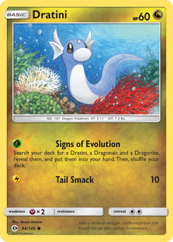 Dratini, Sun & Moon #94, Pokémon TCG card