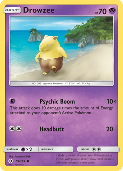 Drowzee, Sun & Moon #59, Pokémon TCG card