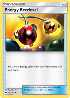 Energy Retrieval, Sun & Moon #116, Pokémon TCG card