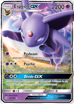 Espeon-GX, Sun & Moon #61, Pokémon TCG card