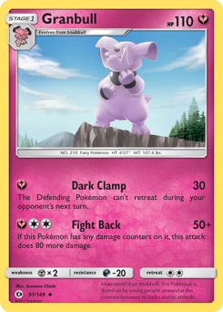 Granbull, Sun & Moon #91, Pokémon TCG card