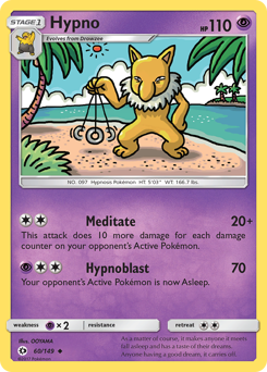 Hypno, Sun & Moon #60, Pokémon TCG card