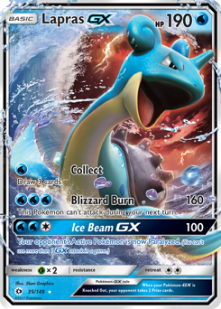 Lapras-GX, Sun & Moon #35, Pokémon TCG card