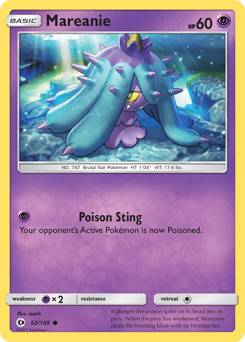 Mareanie, Sun & Moon #62, Pokémon TCG card
