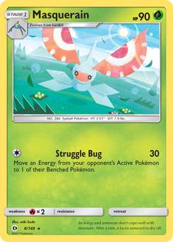 Masquerain, Sun & Moon #8, Pokémon TCG card