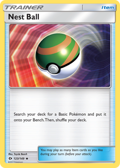 Nest Ball, Sun & Moon #123, Pokémon TCG card